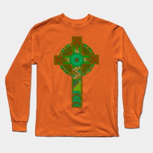 Green Celtic Cross Long Sleeve T-Shirt